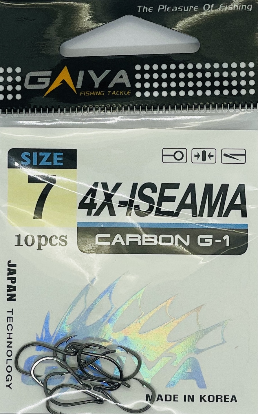 Крючки одинарные 4X-ISEAMA, размер 7, 10 шт.