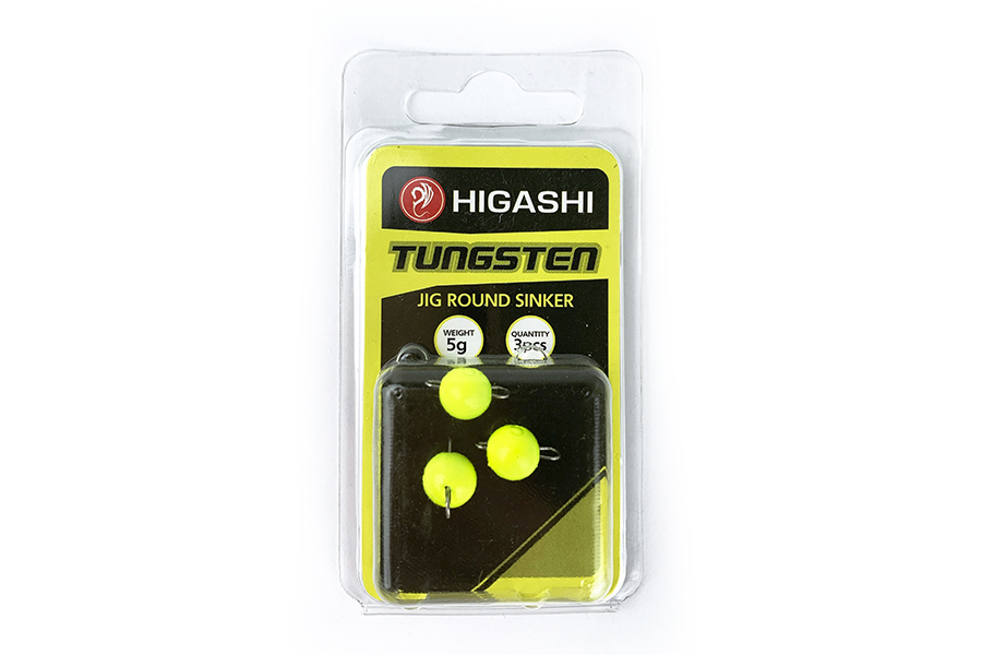 Higashi Грузила HIGASHI  Jig Tungsten sinker R Fluo Yellow #5гр (set-3pcs)
