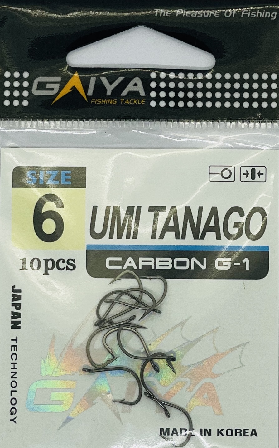 Крючки GAIYA UMI TANAGO размер 6, 10 шт.