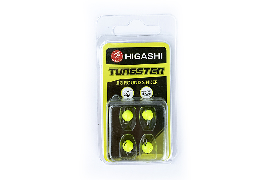 Higashi Грузила HIGASHI  Jig Tungsten sinker R Fluo Yellow #2гр (set-4pcs)