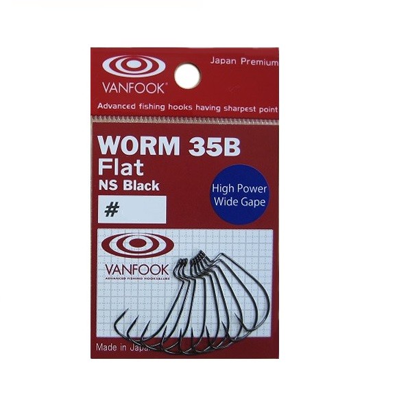 Vanfook Офсетные крючки VANFOOK Worm-35B Flat #6 NS black
