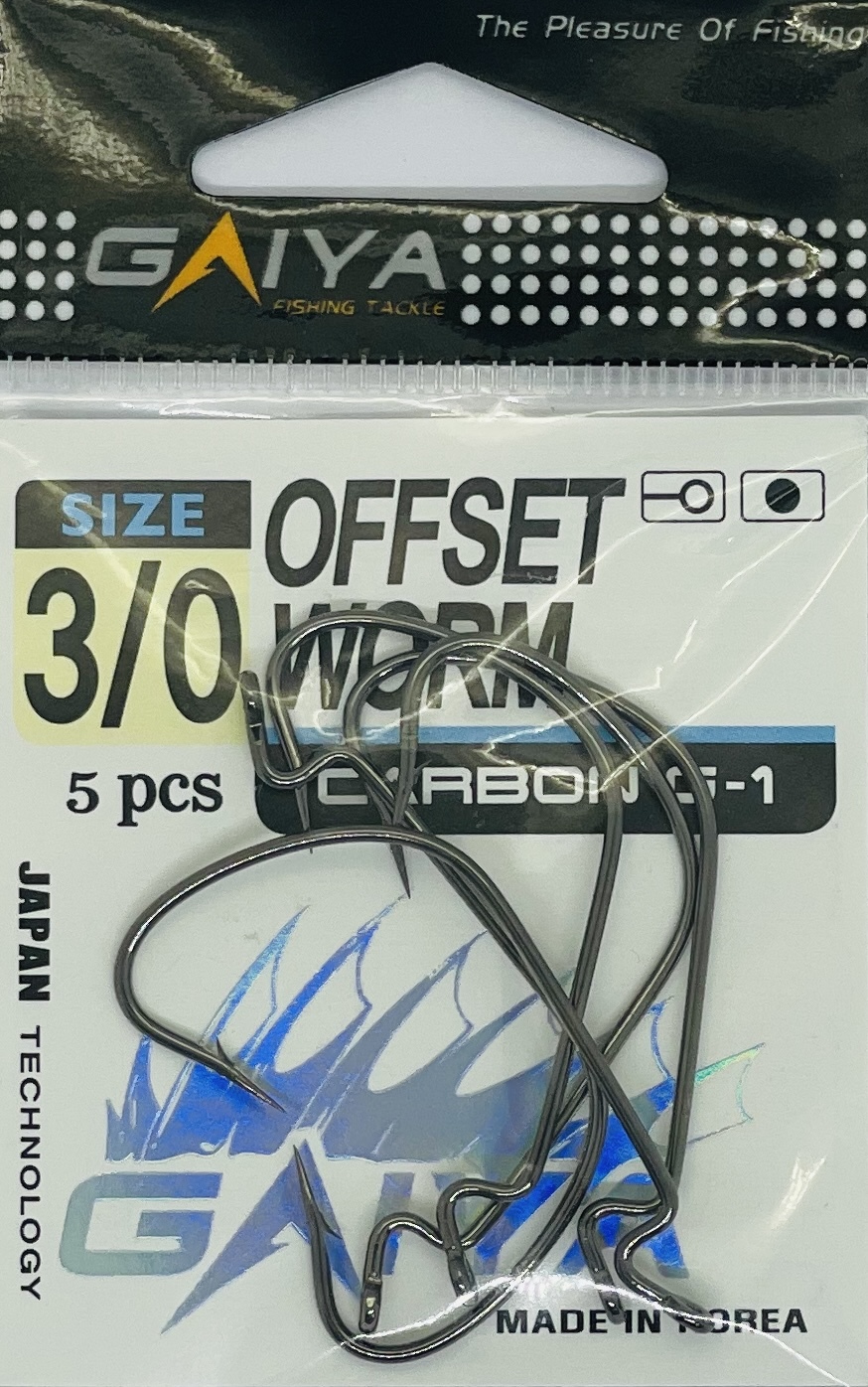 Крючки оффсетные OFFSET WORM, размер 3/0, 5 шт.