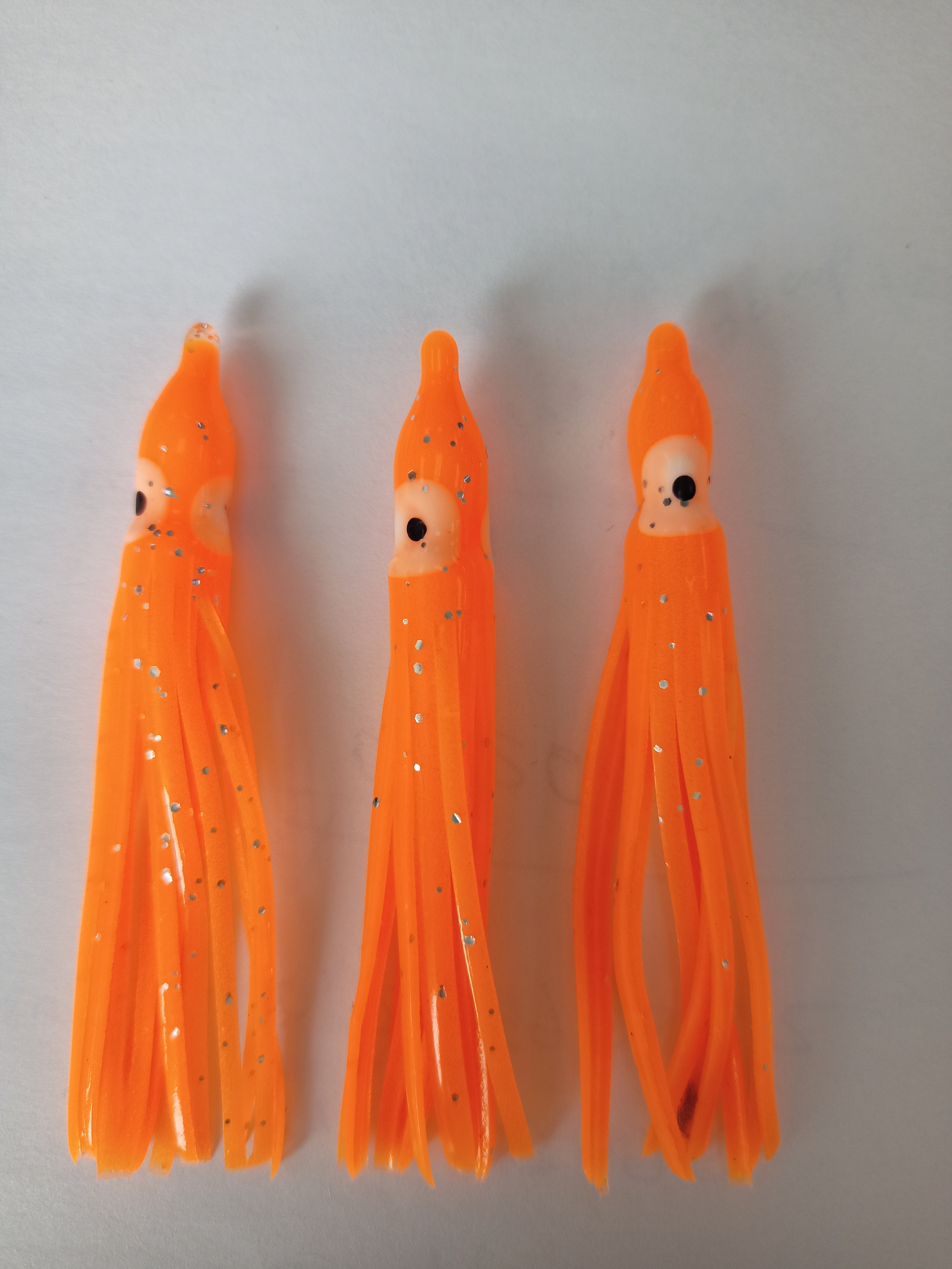 Приманка HIGASHI Octopus 6 (set-8 pcs) #01 Fluo Orange-Silver flackes