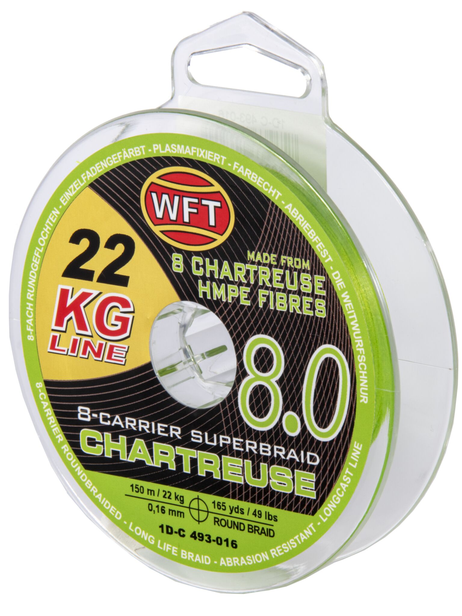 Леска плетёная WFT KG x8 Chartreuse150/016