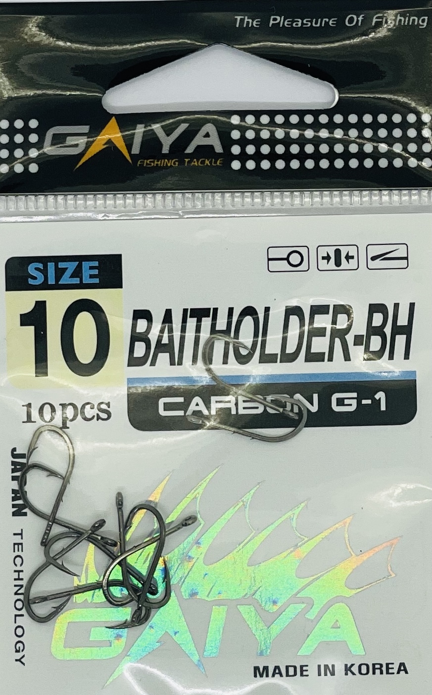 Крючки GAIYA BAITHOLDER-BH размер 10, 10 шт.