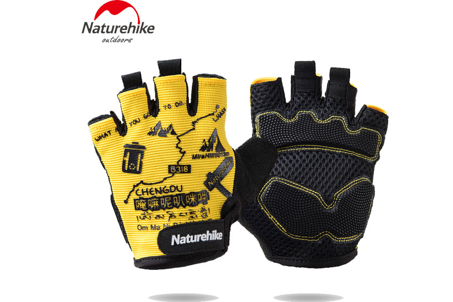 Naturehike Перчатки NATUREHIKE Outdoor Half Finger Cycling Gloves (Yellow) L
