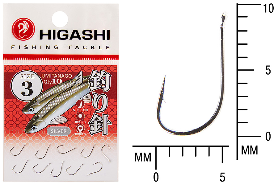 Higashi Крючок HIGASHI Umitanago ringed #3 Silver