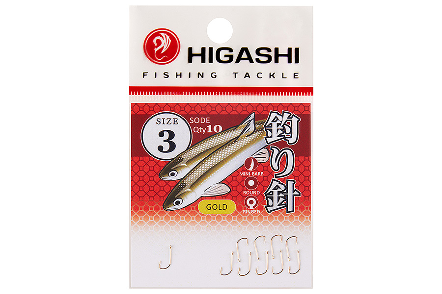 Higashi Крючок HIGASHI Sode ringed #3 Gold