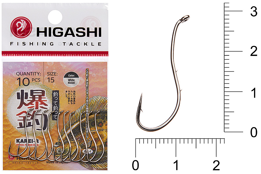 Higashi Крючок HIGASHI Karei R #15 #White Nickel