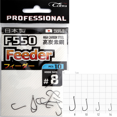 Крючки Cobra Pro FEEDER сер.F550 разм.014 10шт.