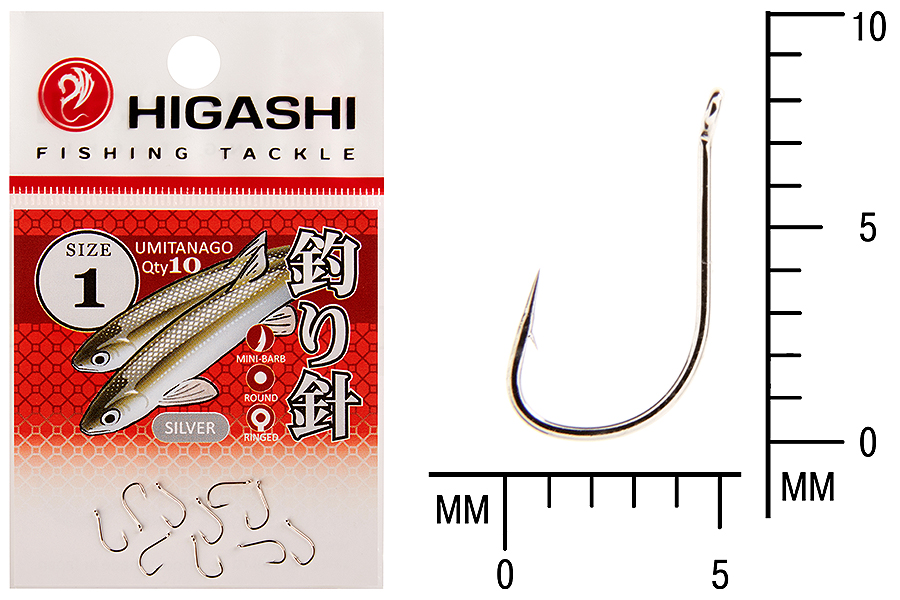 Higashi Крючок HIGASHI Umitanago ringed #1 Silver