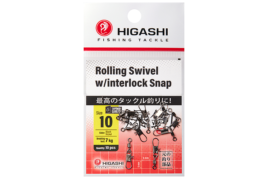 Карабин с вертлюгом HIGASHI Rolling Swivel w/Interlock Snap #10