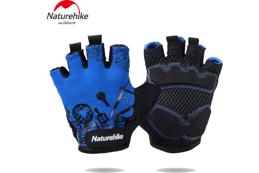 Naturehike Перчатки NATUREHIKE Outdoor Half Finger Cycling Gloves (Blue) L