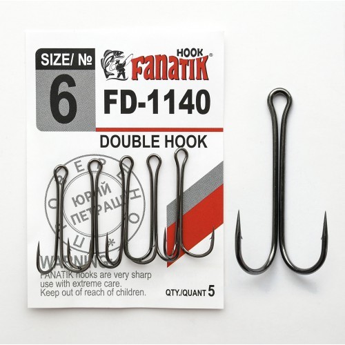Двойной крючок Fanatik FD-1140 №6 (5 шт. в упаковке)