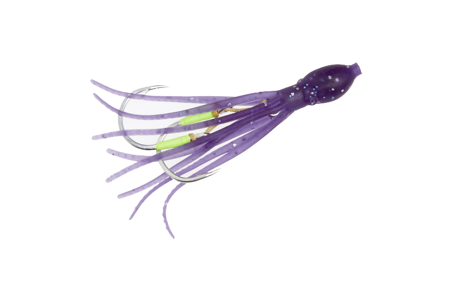 Higashi Приманка оснащенная HIGASHI Soft Octopus 9 Purple #000 HB-007 4/0