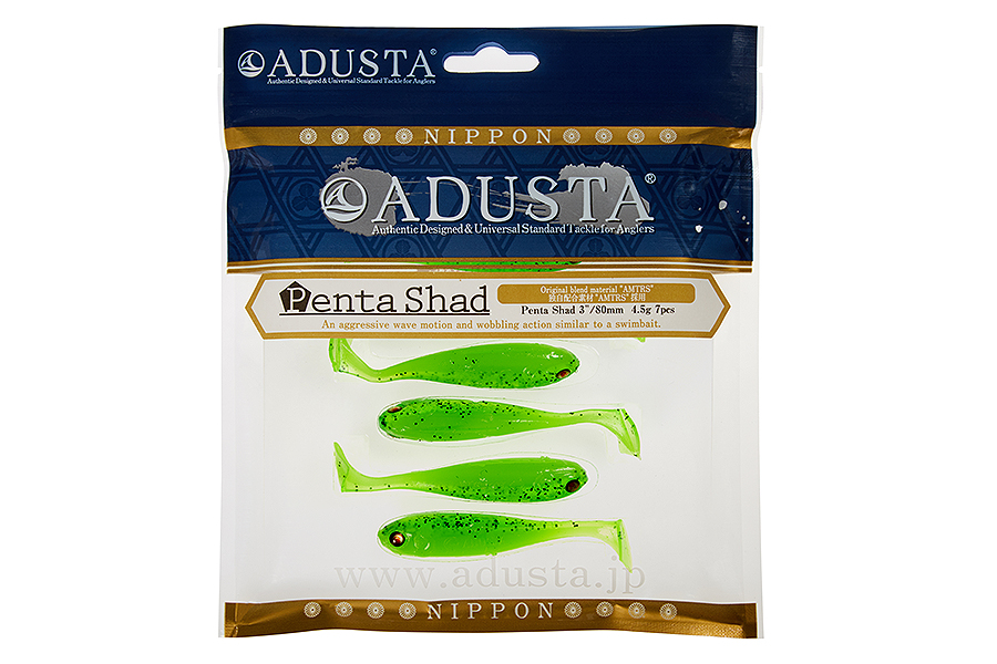 Adusta Приманка ADUSTA Penta shad 4" #114 Green Chart Seed Shiner