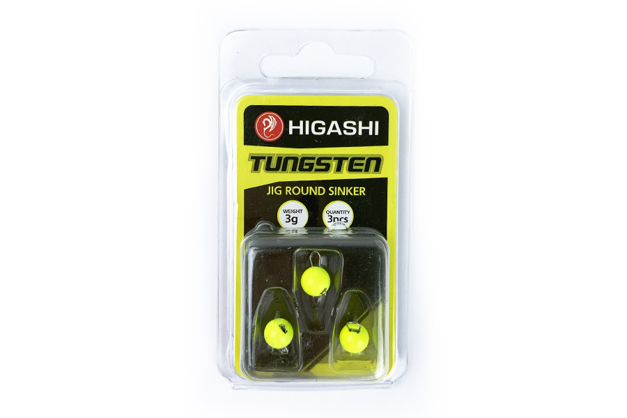 Higashi Грузила HIGASHI  Jig Tungsten sinker R Fluo Yellow #3гр (set-3pcs)