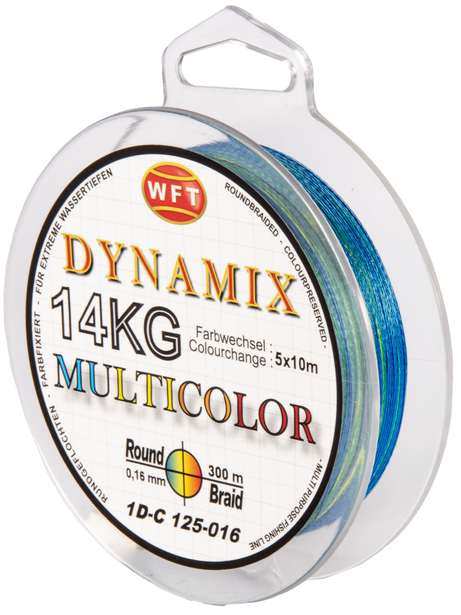 Леска плетёная WFT KG ROUND DYNAMIX Multicolor 300/016