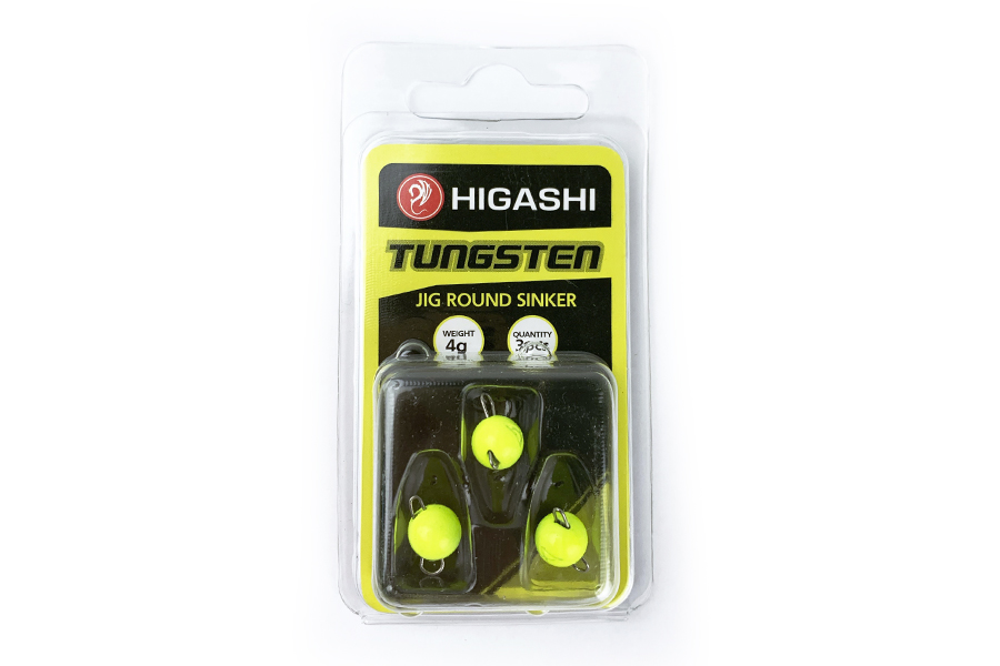 Higashi Грузила HIGASHI  Jig Tungsten sinker R Fluo Yellow #4гр (set-3pcs)