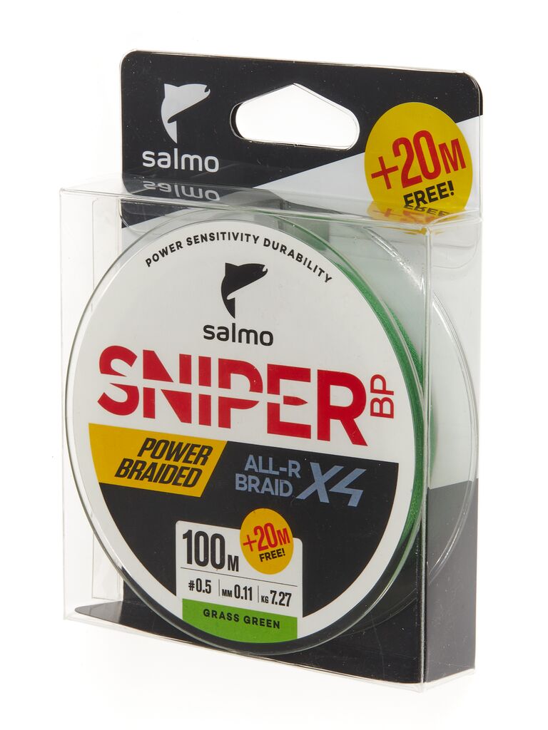 Леска плетёная Salmo Sniper BP ALL R BRAID х4 Grass Green 120/011