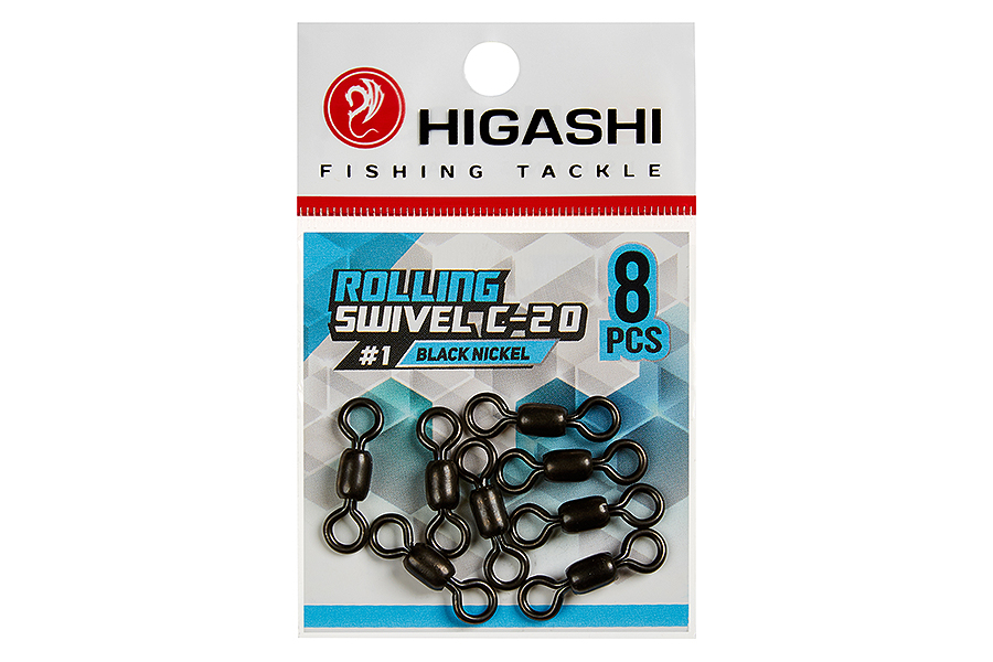 Higashi Вертлюг HIGASHI Rolling swivel C-20 #1 black nickel