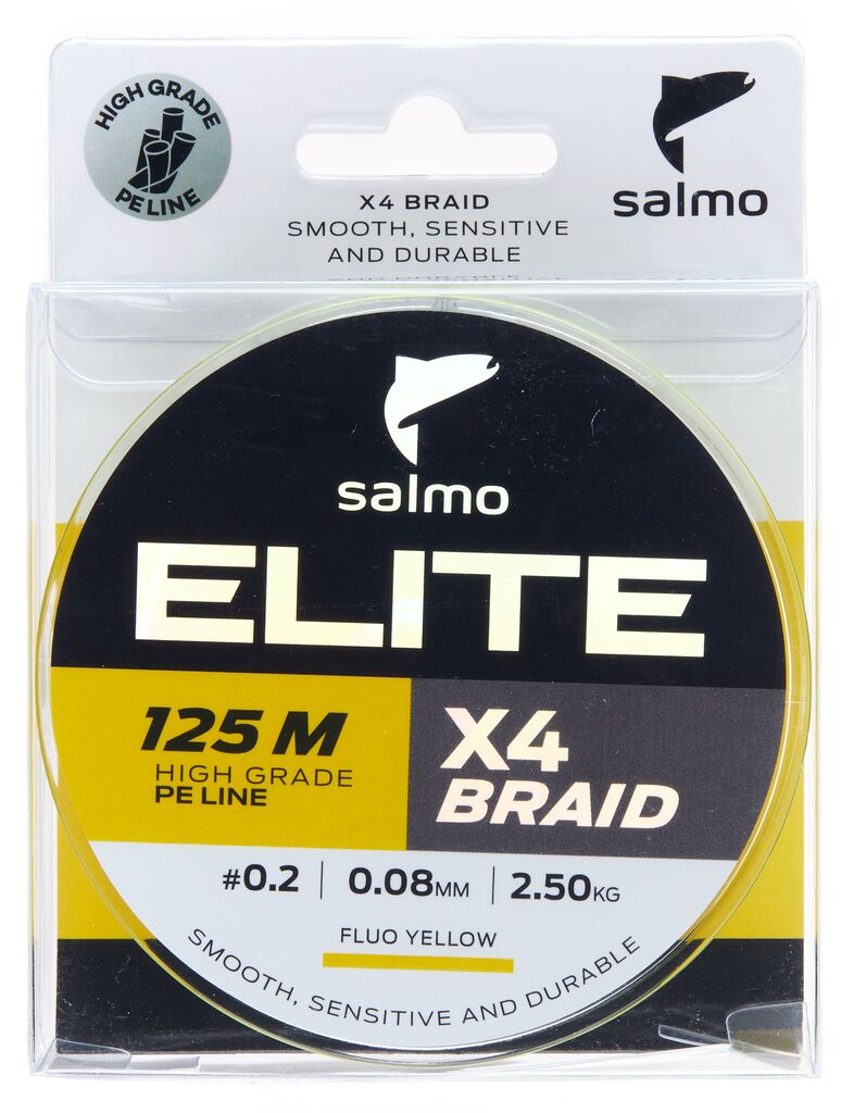 Леска плет. Salmo Elite х4 BRAID Fluo Yellow 125/008