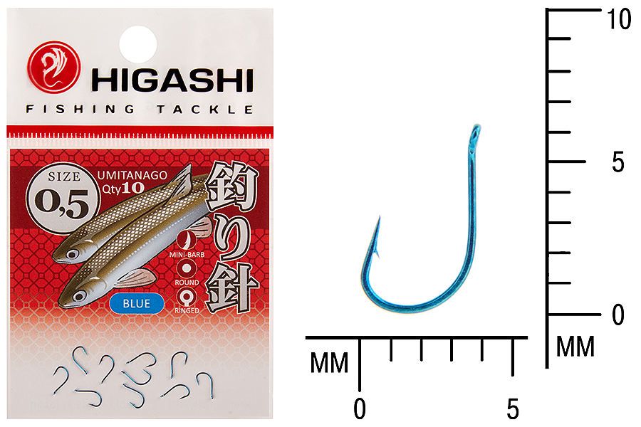 Higashi Крючок HIGASHI Umitanago ringed #0,5 Blue