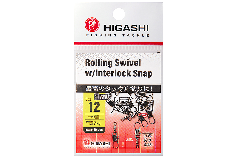 Карабин с вертлюгом HIGASHI Rolling Swivel w/Interlock Snap #12