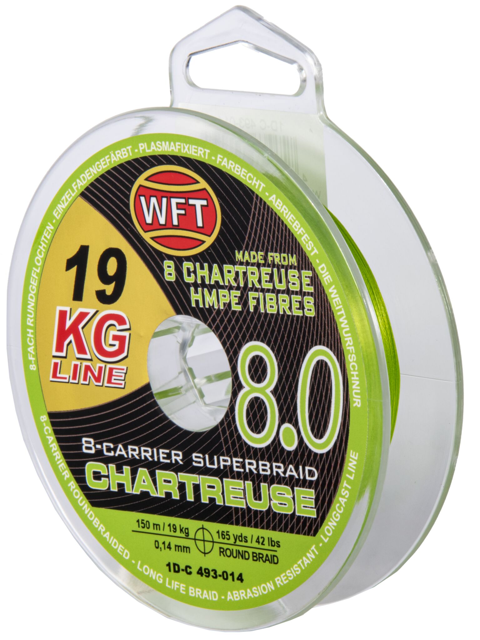Леска плетёная WFT KG x8 Chartreuse150/014