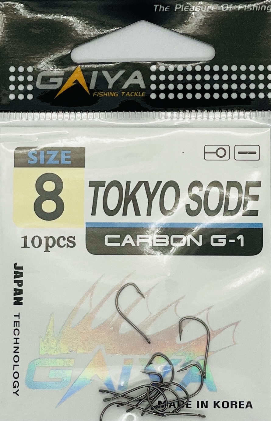 Крючки одинарные TOKYO SODE, размер 8, 10 шт.