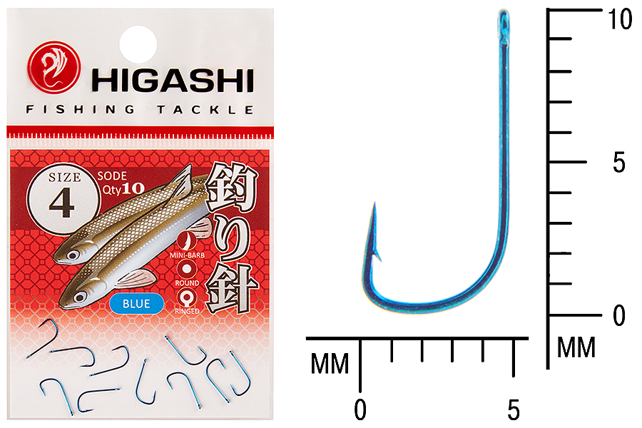Higashi Крючок HIGASHI Sode ringed #4 Blue